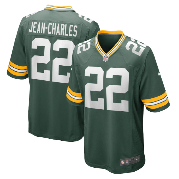 mens nike shemar jean charles green green bay packers game player jersey
